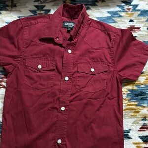 Boy's Burgundy Pearl Snap Shirt